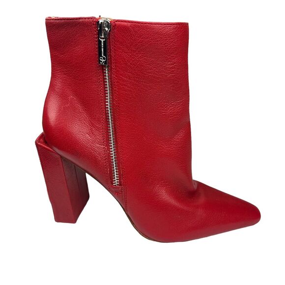 JESSICA SIMPSON Womens Red Timea Pointed Toe Block Heel Leather Booties 5.5 M - Picture 1 of 10